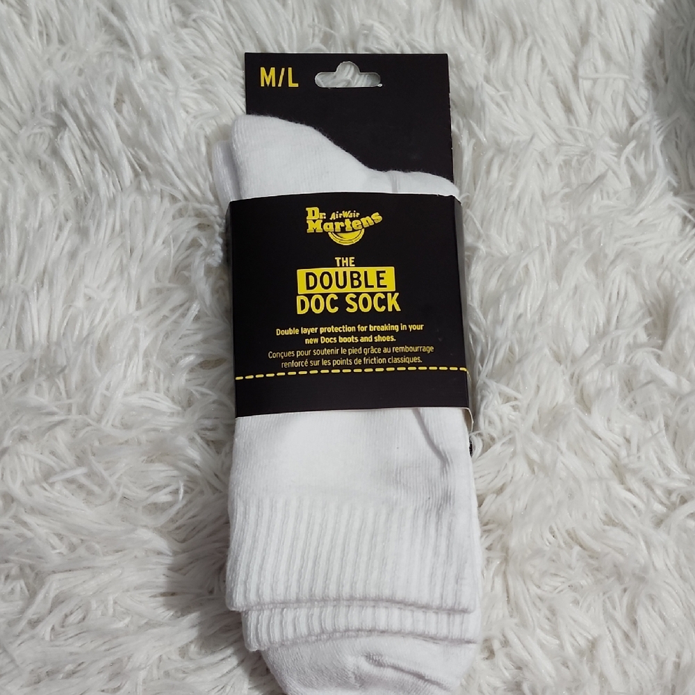 Dr. Martens White Double Doc Sock Brand New